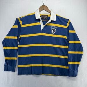 Vintage Abercrombie Fitch Rugby Shirt men's medium Blue Yellow Distressed 90s